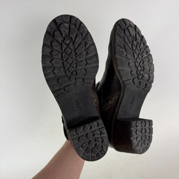 L.L. Bean Boots Womens 6.5 Brown Leather Buckle Side Zip Round Toe Ankle Booties - Picture 8 of 10